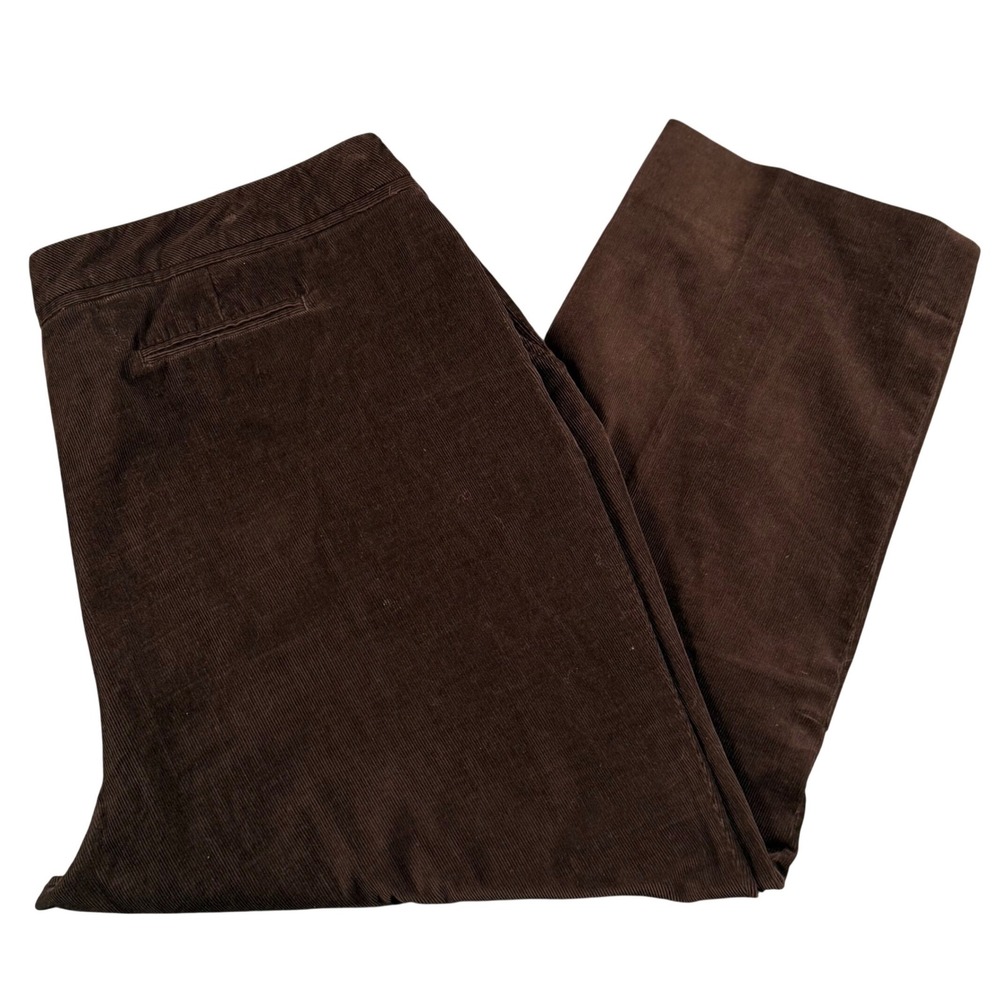 Talbots 22W Classic Fit Brown Corduroy Stretch Pants Neutral Fall Smart Casual